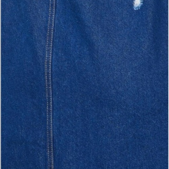 NEW FALL TRENDY BUTTON‎ DOWN DARK WASH DENIM LONG JACKET - Picture 5 of 6